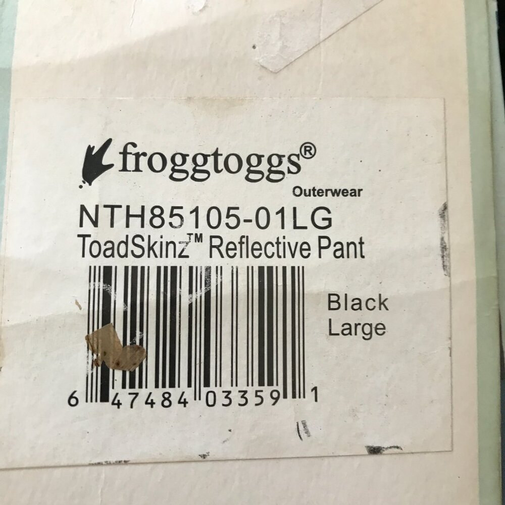 Frog Toggs Toadskinz Reflective Pants Men L Black Zip Pockets Waterproof Hunting - Picture 6 of 14